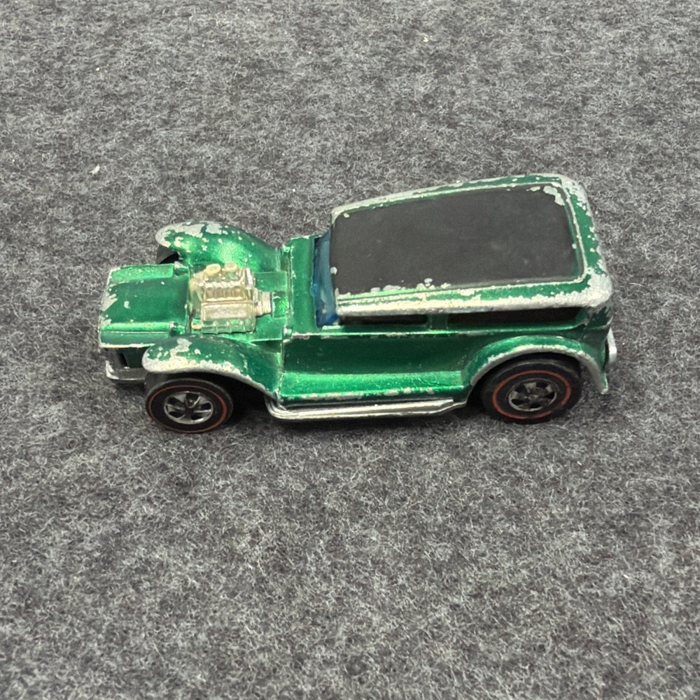 Vintage Hot Wheels Redline The Demon 1969 Green Hong Kong Blower Engine Rolls!